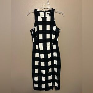 Banana Republic Black and White Checkered Dress